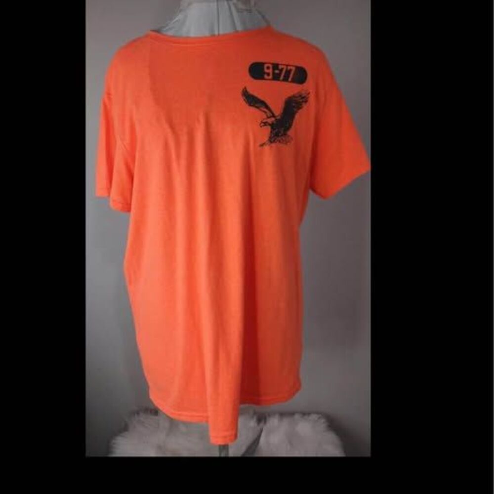 XL American Eagle bright orange tee shirt athletic fit short sleeve pit-pit=22”